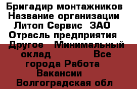 Бригадир монтажников › Название организации ­ Литоп-Сервис, ЗАО › Отрасль предприятия ­ Другое › Минимальный оклад ­ 23 000 - Все города Работа » Вакансии   . Волгоградская обл.